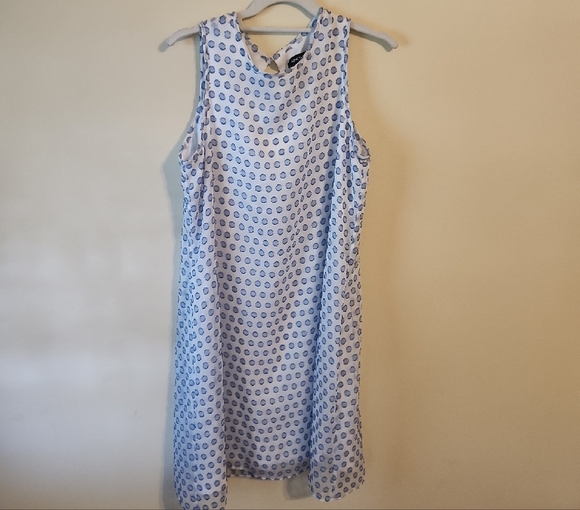 Nine West White and Blue Patterned Dress - Picture 3 of 6